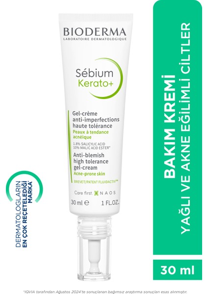 Sebium Kerato+ Sivilce, Akne Lekesi Karşıtı AHA, BHA, Salisilik Asit İçeren Bakım Kremi 30 ml