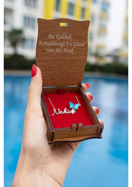 925 Ayar Gümüş Mavi Kelebek Kolye – Zarif ve Şık Kelebek Koleksiyonu Takı Tasarımı