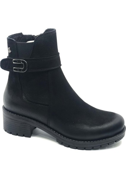 Kadın Hakiki Deri Kaymaz Taban Ortopedik Bot 3376K - Siyah - 36 fırsatları