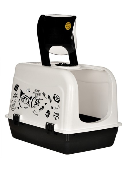 Kırılmaz Kapaklı Büyük Kapalı Kedi Tuvaleti - Kürek Hediyeli fiyatları