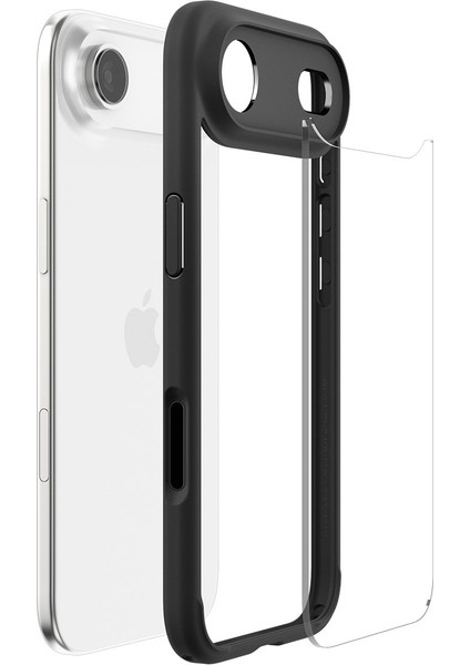 iPhone Air ile uyumlu ince Kılıf Ultra Hybrid Sararma Karşıtı DuraClear™ Hava Kanalı Teknolojisi™ Askeri Sınıf Koruma Matte Black Şeffaf Kapak - ACS10050