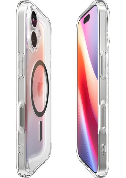 iPhone 17 ile uyumlu ince MagSafe Kılıf Ultra Hybrid Sararma Karşıtı DuraClear™ Hava Kanalı Teknolojisi™ Askeri Sınıf Koruma MagFit Clear Graphite Şeffaf Kapak - ACS10083