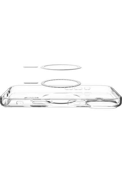 iPhone 17 ile uyumlu ince MagSafe Kılıf Ultra Hybrid Sararma Karşıtı DuraClear™ Hava Kanalı Teknolojisi™ Askeri Sınıf Koruma MagFit Clear Graphite Şeffaf Kapak - ACS10083