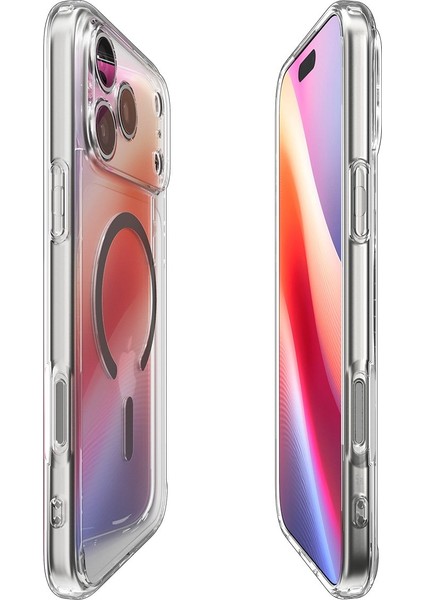iPhone 17 Pro Max ile uyumlu ince MagSafe Kılıf Ultra Hybrid Sararma Karşıtı DuraClear™ Hava Kanalı Teknolojisi™ Askeri Sınıf Koruma MagFit Clear Graphite Şeffaf Kapak - ACS10036