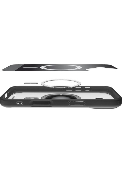 iPhone 17 ile Uyumlu ince MagSafe Kılıf Ultra Hybrid Sararma Karşıtı DuraClear™ Hava Kanalı Teknolojisi™ Askeri Sınıf Koruma MagFit Classic Black Tasarım Kapak - ACS10092