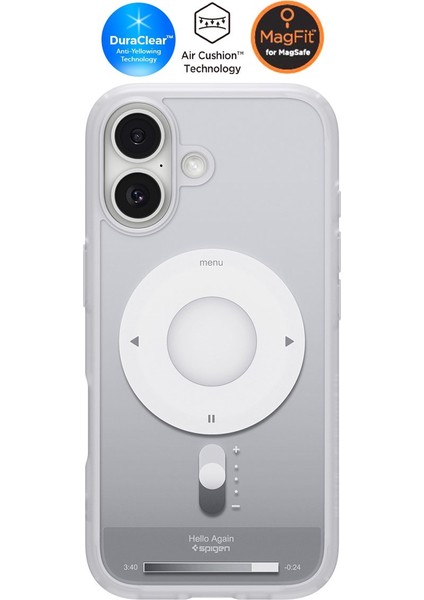 iPhone 17 ile Uyumlu ince MagSafe Kılıf Ultra Hybrid Sararma Karşıtı DuraClear™ Hava Kanalı Teknolojisi™ Askeri Sınıf Koruma MagFit Classic Silver Tasarım Kapak - ACS10091