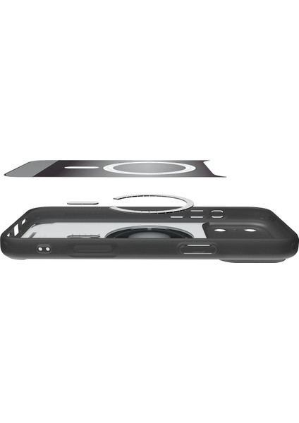iPhone 17 Pro ile Uyumlu ince MagSafe Kılıf Ultra Hybrid Sararma Karşıtı DuraClear™ Hava Kanalı Teknolojisi™ Askeri Sınıf Koruma MagFit Classic Black Tasarım Kapak - ACS10076