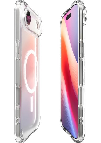 iPhone Air ile uyumlu ince MagSafe Kılıf Ultra Hybrid Sararma Karşıtı DuraClear™ Hava Kanalı Teknolojisi™ Askeri Sınıf Koruma MagFit Frost White Mat Kapak - ACS10055