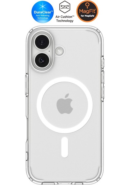 iPhone 17 ile uyumlu ince MagSafe Kılıf Ultra Hybrid Sararma Karşıtı DuraClear™ Hava Kanalı Teknolojisi™ Askeri Sınıf Koruma MagFit Frost White Mat Kapak - ACS10086