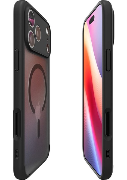iPhone 17 Pro ile Uyumlu ince MagSafe Kılıf Ultra Hybrid Sararma Karşıtı DuraClear™ Hava Kanalı Teknolojisi™ Askeri Sınıf Koruma MagFit Frost Black Mat Kapak - ACS10069 fırsatları