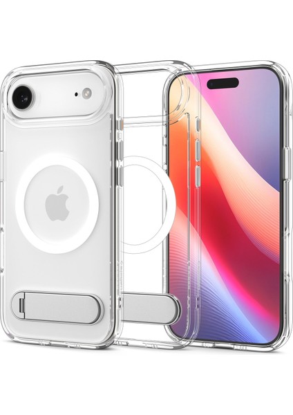 iPhone Air ile uyumlu ince MagSafe Kılıf Ultra Hybrid S Metal Stand'lı Sararma Karşıtı DuraClear™ Hava Kanalı Teknolojisi™ Askeri Sınıf Koruma MagFit Clear White Şeffaf Kapak - ACS09926 fiyatları