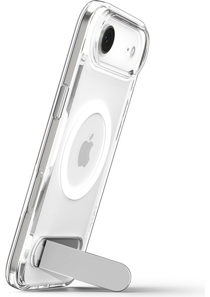 iPhone Air ile uyumlu ince MagSafe Kılıf Ultra Hybrid S Metal Stand'lı Sararma Karşıtı DuraClear™ Hava Kanalı Teknolojisi™ Askeri Sınıf Koruma MagFit Clear White Şeffaf Kapak - ACS09926