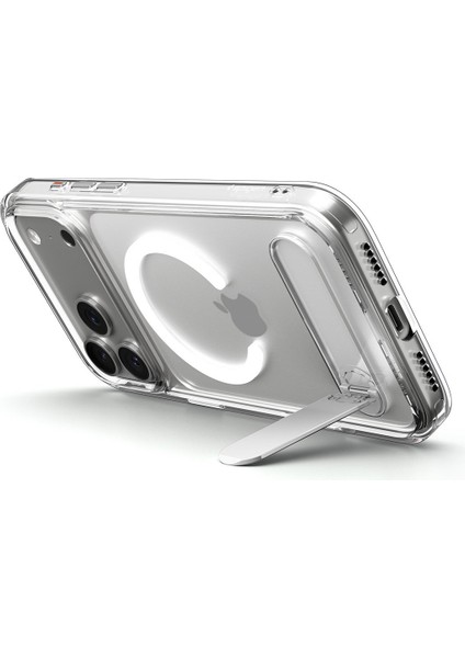 iPhone 17 Pro ile uyumlu ince Kılıf MagSafe Kılıf Ultra Hybrid S Metal Stand'lı Sararma Karşıtı DuraClear™ Hava Kanalı Teknolojisi™ Askeri Sınıf Koruma Clear White Şeffaf Kapak - ACS09946 indirimleri