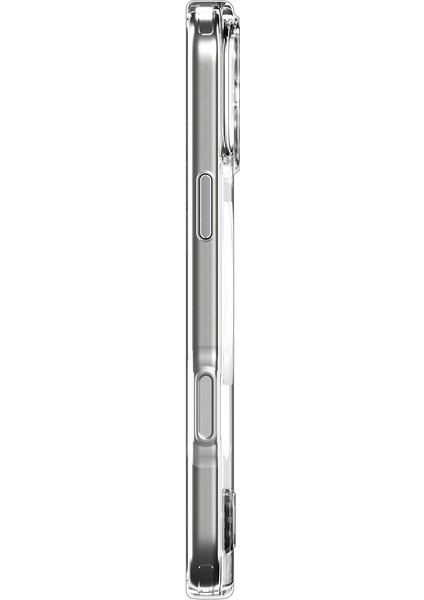 iPhone 17 Pro ile uyumlu ince Kılıf MagSafe Kılıf Ultra Hybrid S Metal Stand'lı Sararma Karşıtı DuraClear™ Hava Kanalı Teknolojisi™ Askeri Sınıf Koruma Clear White Şeffaf Kapak - ACS09946