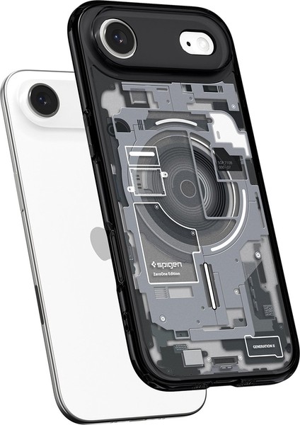 iPhone Air ile uyumlu ince MagSafe Kılıf Ultra Hybrid Sararma Karşıtı DuraClear™ Hava Kanalı Teknolojisi™ Askeri Sınıf Koruma MagFit Zero One Black Tasarım Kapak - ACS10058 indirimleri