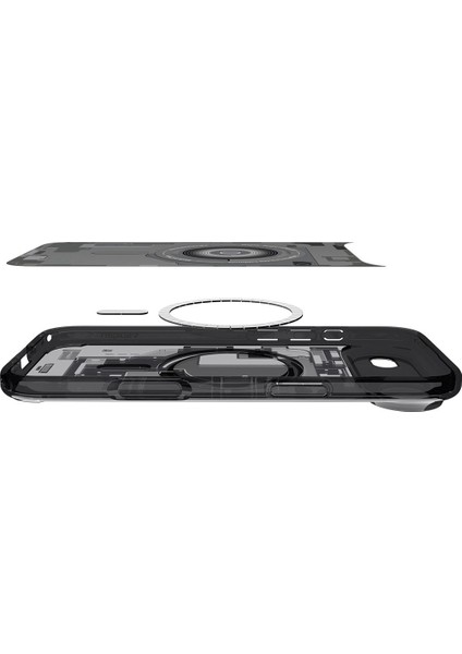 iPhone Air ile uyumlu ince MagSafe Kılıf Ultra Hybrid Sararma Karşıtı DuraClear™ Hava Kanalı Teknolojisi™ Askeri Sınıf Koruma MagFit Zero One Black Tasarım Kapak - ACS10058