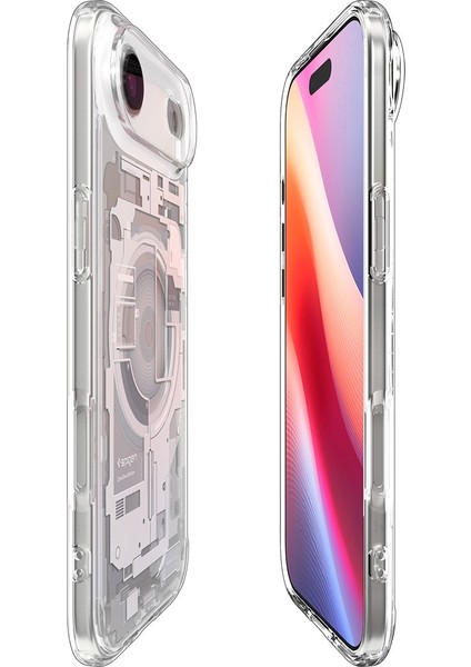iPhone Air ile uyumlu ince MagSafe Kılıf Ultra Hybrid Sararma Karşıtı DuraClear™ Hava Kanalı Teknolojisi™ Askeri Sınıf Koruma MagFit Zero One White Tasarım Kapak - ACS10056