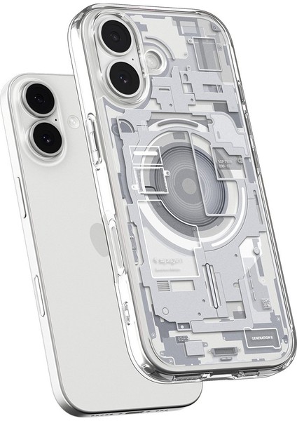 iPhone 17 ile Uyumlu ince MagSafe Kılıf Ultra Hybrid Sararma Karşıtı DuraClear™ Hava Kanalı Teknolojisi™ Askeri Sınıf Koruma MagFit Zero One White Tasarım Kapak - ACS10087 fırsatları