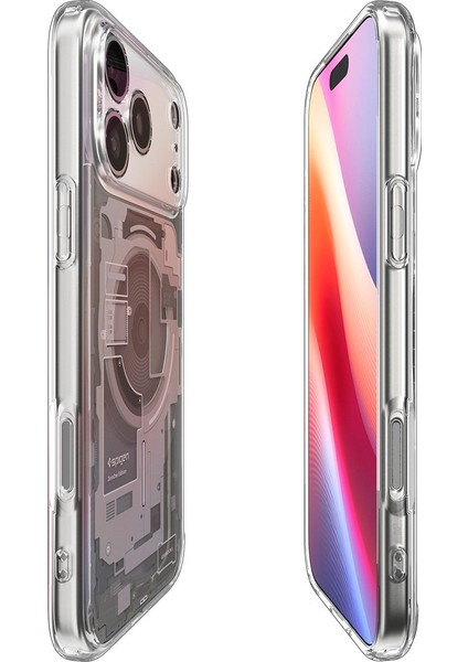 iPhone 17 Pro Max ile uyumlu ince MagSafe Kılıf Ultra Hybrid Sararma Karşıtı DuraClear™ Hava Kanalı Teknolojisi™ Askeri Sınıf Koruma MagFit Zero One Natural Titanium Tasarım Kapak - ACS10041