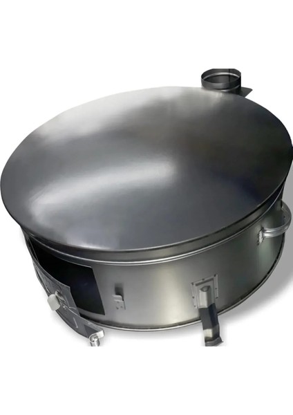 50 cm Ekmek Yufka Gözleme Bazlama Sobası Cift Saclı Soba Olarak Kullanım Ters Cevirip Et Kavurma