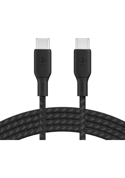 Usb-C Usb-C Usb-If Sertifikalı Çift Örgülü Data ve Şarj Kablosu, 100W, 2 Metre, 25000 Bükülmeye Kadar Dayanıklı, Siyah modelleri