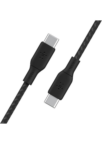 Usb-C Usb-C Usb-If Sertifikalı Çift Örgülü Data ve Şarj Kablosu, 100W, 2 Metre, 25000 Bükülmeye Kadar Dayanıklı, Siyah indirimleri