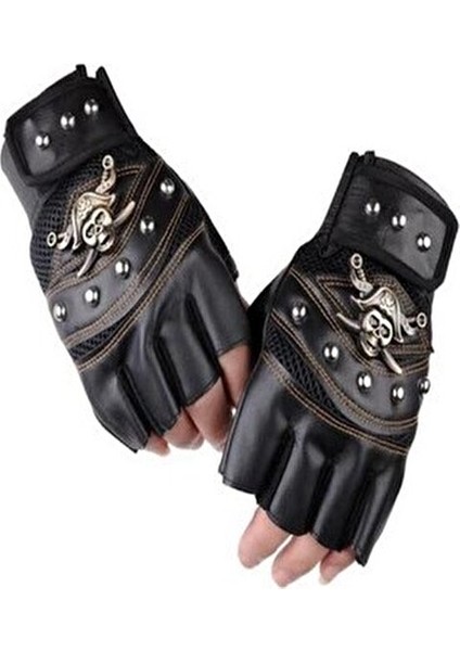 Erkek Kesik Parmak Deri Eldiven DE11370 Siyah Renkli Yaz Sezonu için Tasarlandı fiyatları