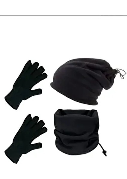 Polar Bere ve Boyunluk Yün Orlon Eldiven 3'lü Set