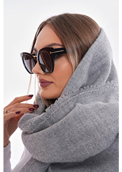 Kadın Yumuşak Dokulu Gri Düz Atkı