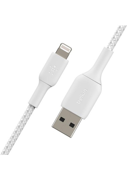 Örgülü Lightning Hızlı Şarj ve Data Kablosu Beyaz 1 mt modelleri