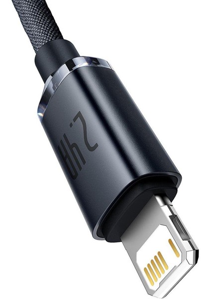 Crystal Shine 2.4A 120 cm Lightning Şarj Kablosu Siyah modelleri