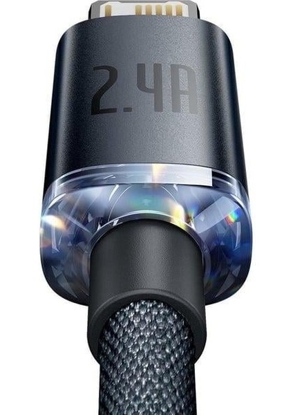 Crystal Shine 2.4A 120 cm Lightning Şarj Kablosu Siyah fırsatları