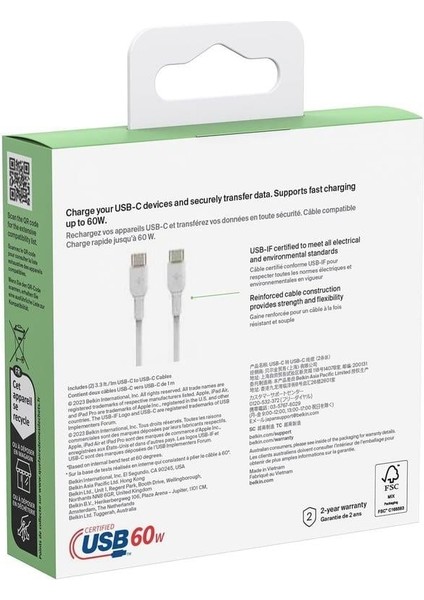 Boostcharge USB Type-C'den USB Type-C'ye 1m Kablo 2'li Paket indirimleri