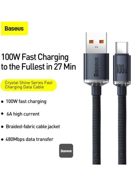 Crystal Shine 100W USB To Type-C Hızlı Şarj Kablo 1.2 mt CAJY000401 modelleri
