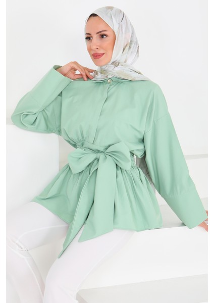 Belden Bağlamalı Tunik Mint - 27550