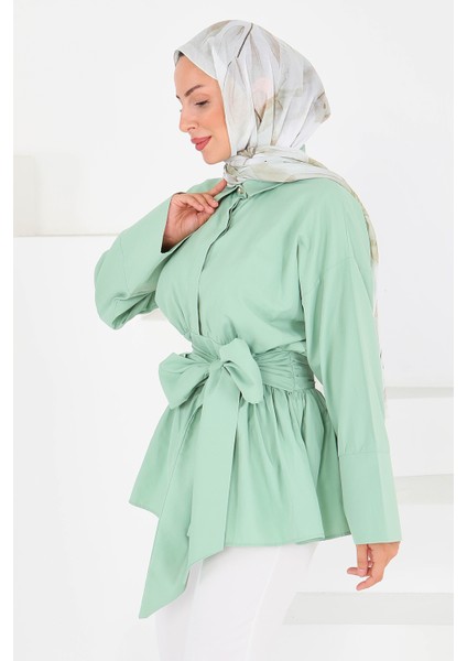 Belden Bağlamalı Tunik Mint - 27550 fırsatları