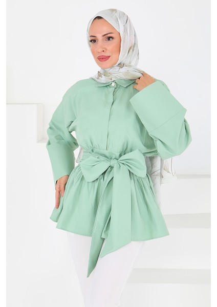 Belden Bağlamalı Tunik Mint - 27550 indirimleri