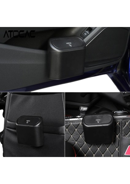 Oto Aksesuar Araba Çöp Kutusu Siyah Portatif Araç Içi Taşınabilir Kapaklı Organizer Çöp Kovası modelleri