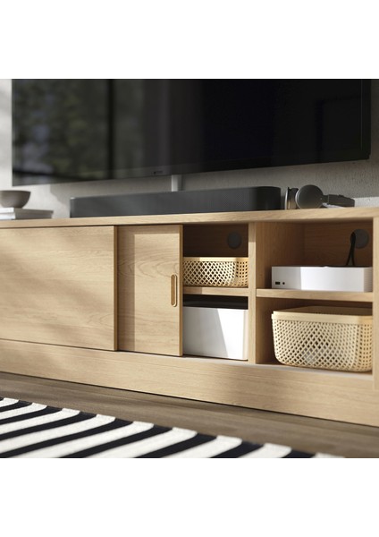 Tonstad Tv Sehpası Meşe Kaplama 178X37X55 modelleri