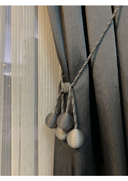 Modern Sarım 4 Toplu Braçol Kornişe Takmatik Ipli Tavan Perde Aksesuarı