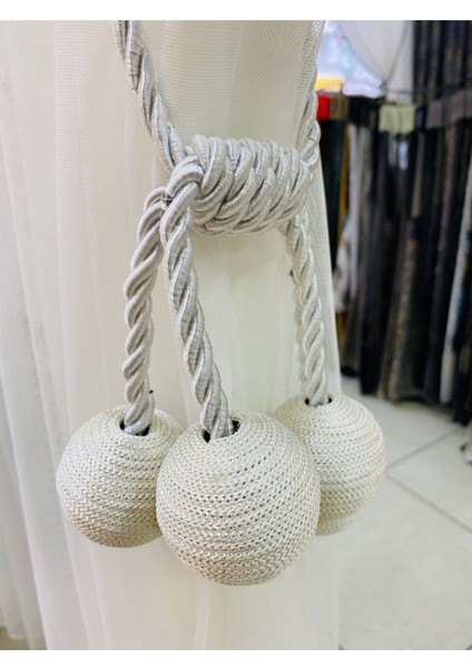 Modern Sarım 4 Toplu Braçol Kornişe Takmatik Ipli Tavan Perde Aksesuarı Gold Krem