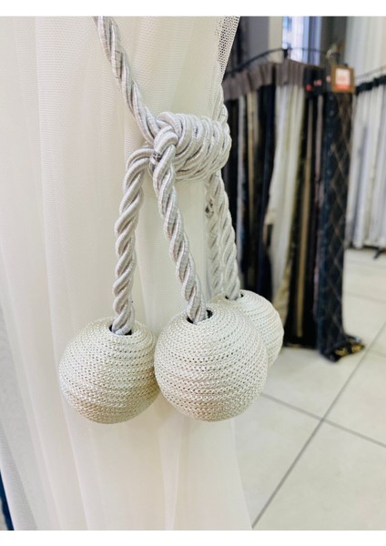 Modern Sarım 4 Toplu Braçol Kornişe Takmatik Ipli Tavan Perde Aksesuarı Gold Krem fiyatları