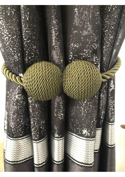 Haki Yeşil Mıknatıslı Perde Toplama Aparatı