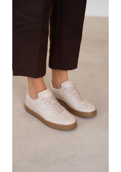 Faye Bej Düz Taban Kadın Spor Ayakkabi modelleri