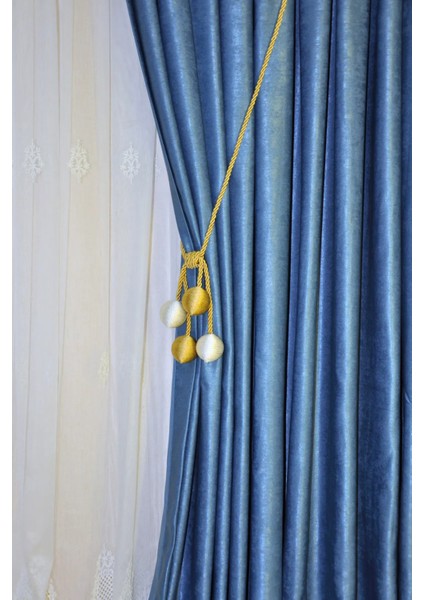 Modern Sarım 4 Toplu Braçol Kornişe Takmatik Ipli Tavan Perde Aksesuar Altın-Krem modelleri