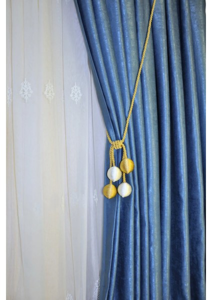 Modern Sarım 4 Toplu Braçol Kornişe Takmatik Ipli Tavan Perde Aksesuar Altın-Krem fırsatları