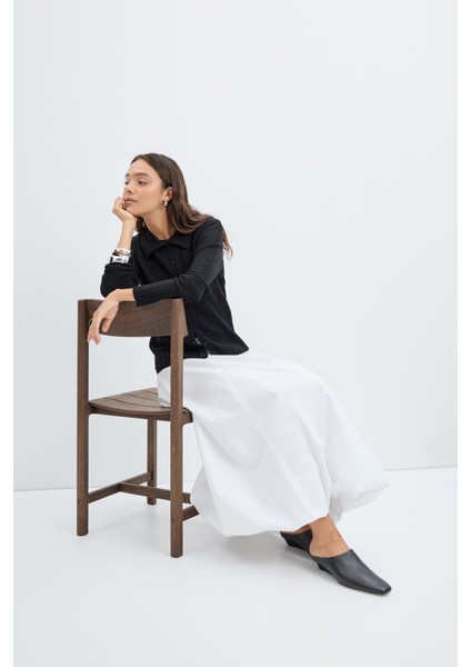 Yüksek Bel Pile Detaylı Balon Etek Ekru fiyatları