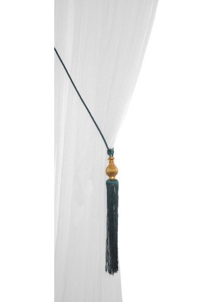 Yeşil Altın Fon Perde Tavan Bağlama | Püsküllü Braçol | Kornişe Takmatik Ipli Perde Aksesuarı fiyatları