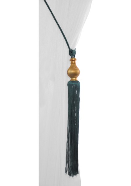 Yeşil Altın Fon Perde Tavan Bağlama | Püsküllü Braçol | Kornişe Takmatik Ipli Perde Aksesuarı modelleri