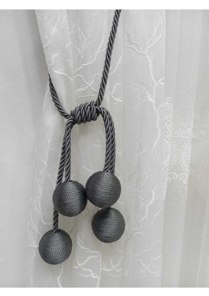 Modern Sarım 4 Toplu Braçol Kornişe Takmalık Ipli Tavan Perde Aksesuarı